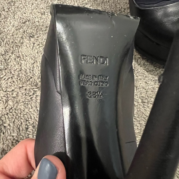 Fendi Women's Navy Blue Platform Heels - Picture 3 of 6